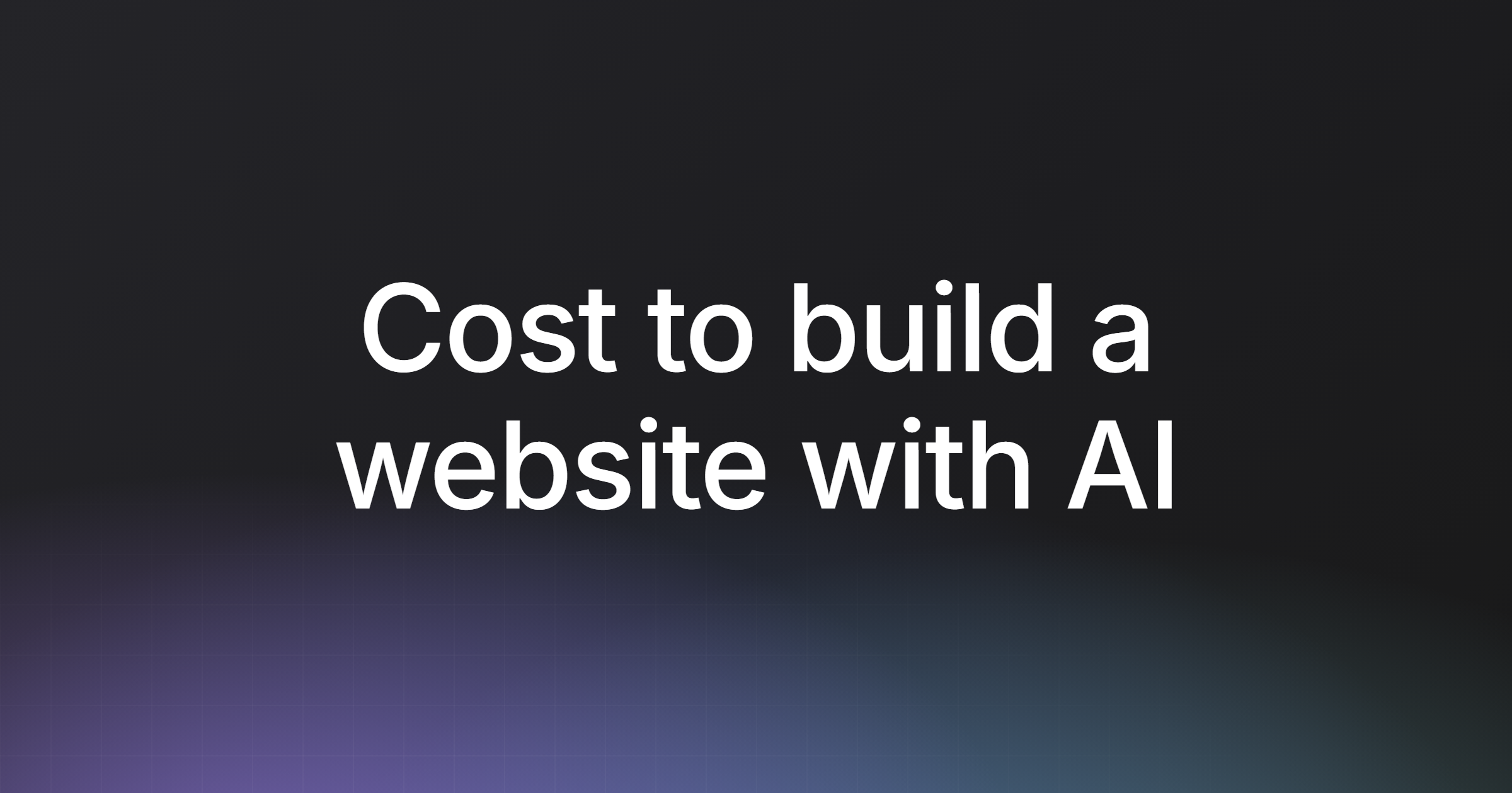 Cost to build a website with AI